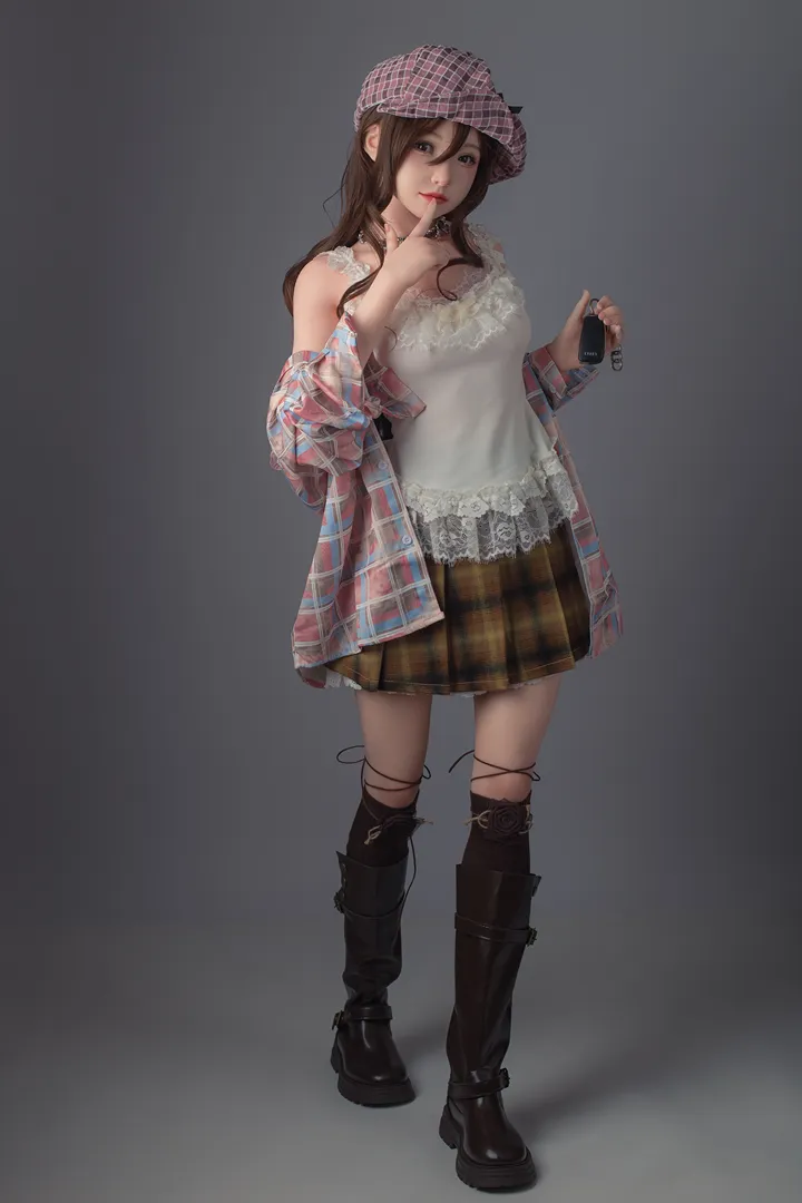 149cm (4ft11) Small-Cup Real Skin Texture Silicone Sex Doll Rina, ROS Head #112b